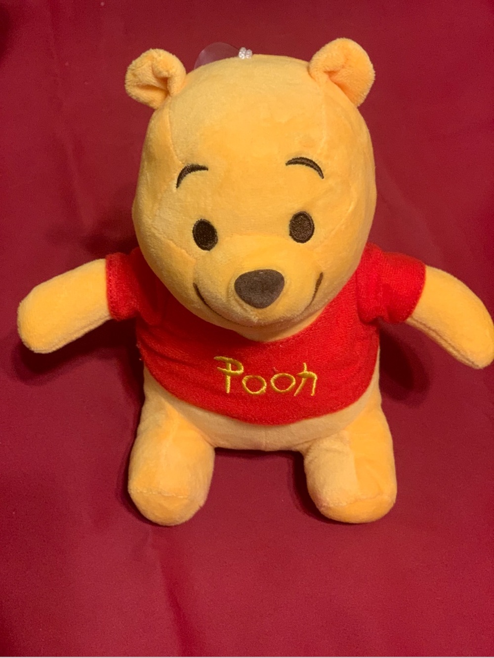 Disney 8” Winnie the Pooh Yellow Plush Toy with Red Shirt
